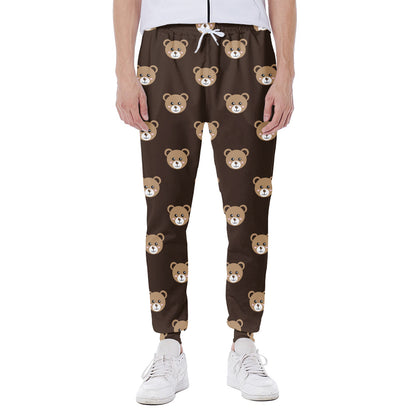 Cute Baby Grizzly Bear Pattern Print Scuba Joggers