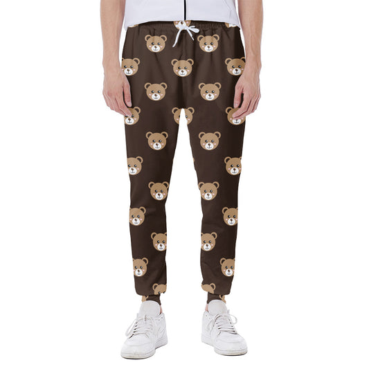 Cute Baby Grizzly Bear Pattern Print Scuba Joggers