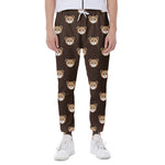 Cute Baby Grizzly Bear Pattern Print Scuba Joggers