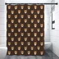 Cute Baby Grizzly Bear Pattern Print Shower Curtain