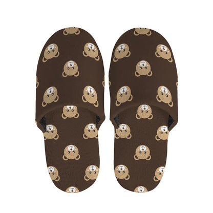 Cute Baby Grizzly Bear Pattern Print Slippers