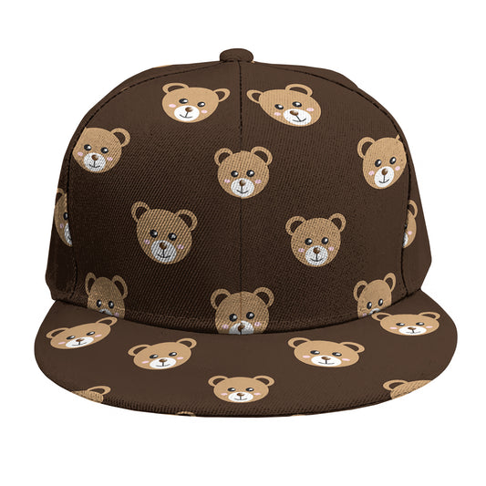 Cute Baby Grizzly Bear Pattern Print Snapback Cap