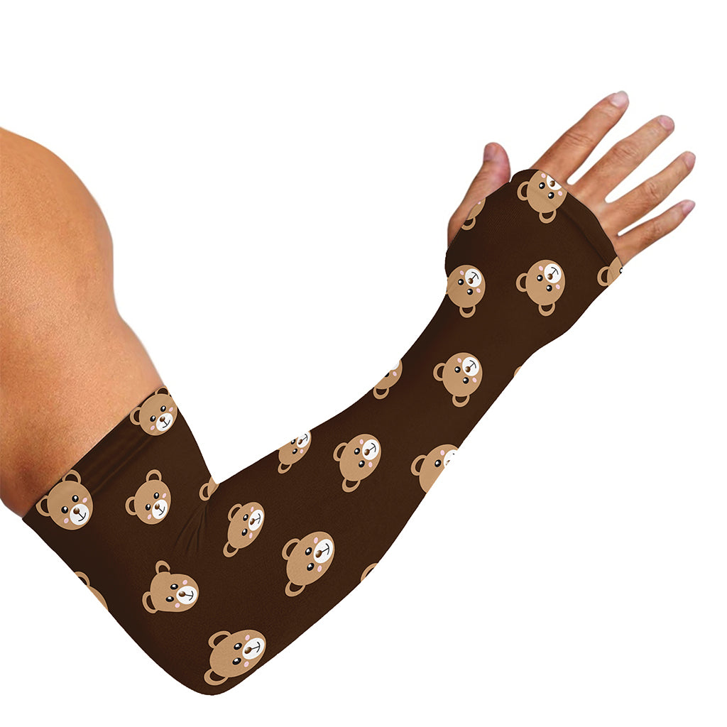Cute Baby Grizzly Bear Pattern Print Sun Protection Arm Sleeves