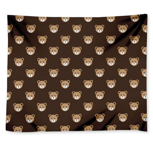 Cute Baby Grizzly Bear Pattern Print Tapestry