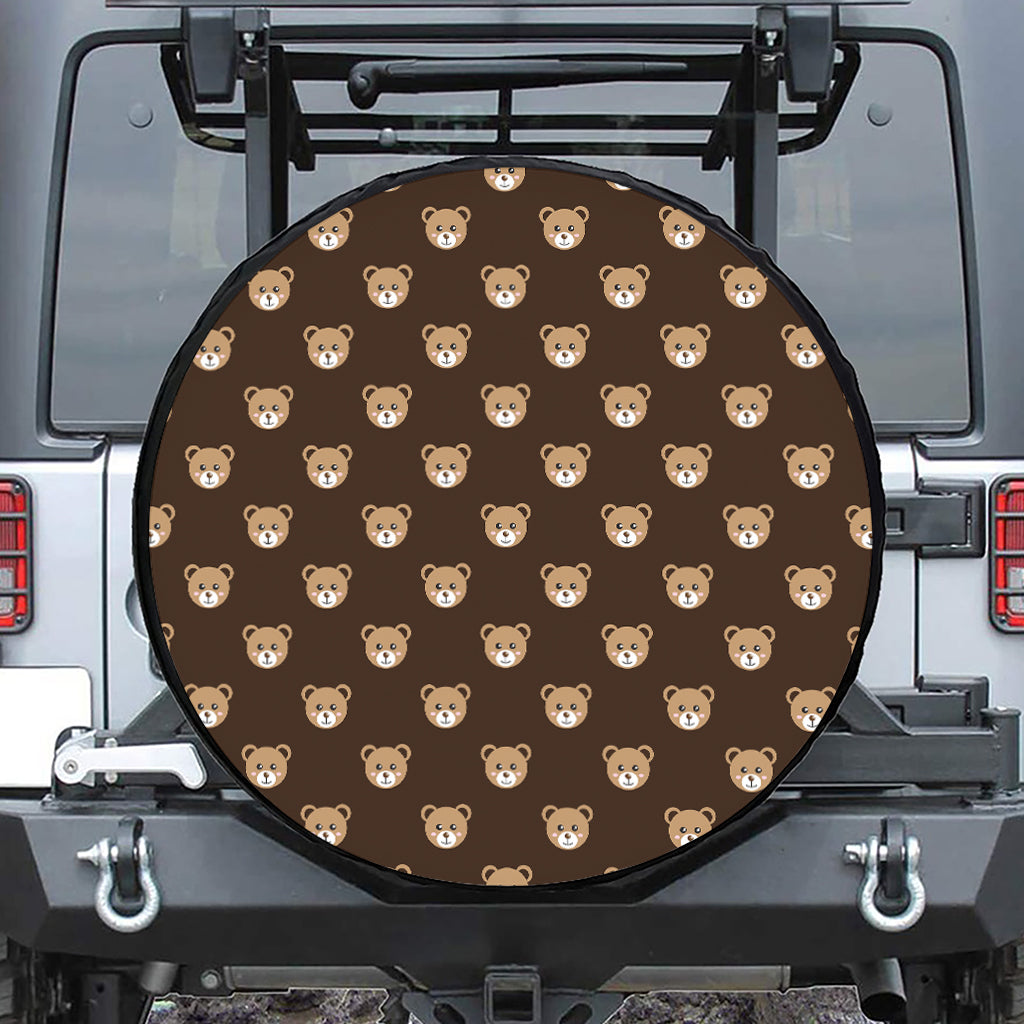 Cute Baby Grizzly Bear Pattern Print Tire Cover
