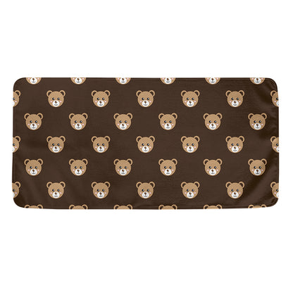 Cute Baby Grizzly Bear Pattern Print Towel