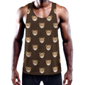 Cute Baby Grizzly Bear Pattern Print Men's Workout Tank Top