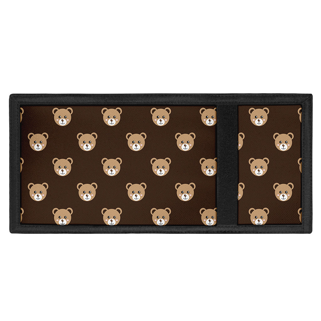 Cute Baby Grizzly Bear Pattern Print Trifold Wallet