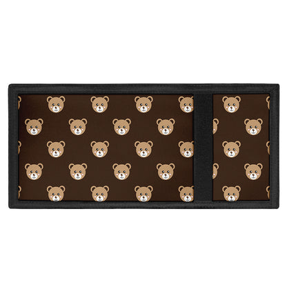 Cute Baby Grizzly Bear Pattern Print Trifold Wallet
