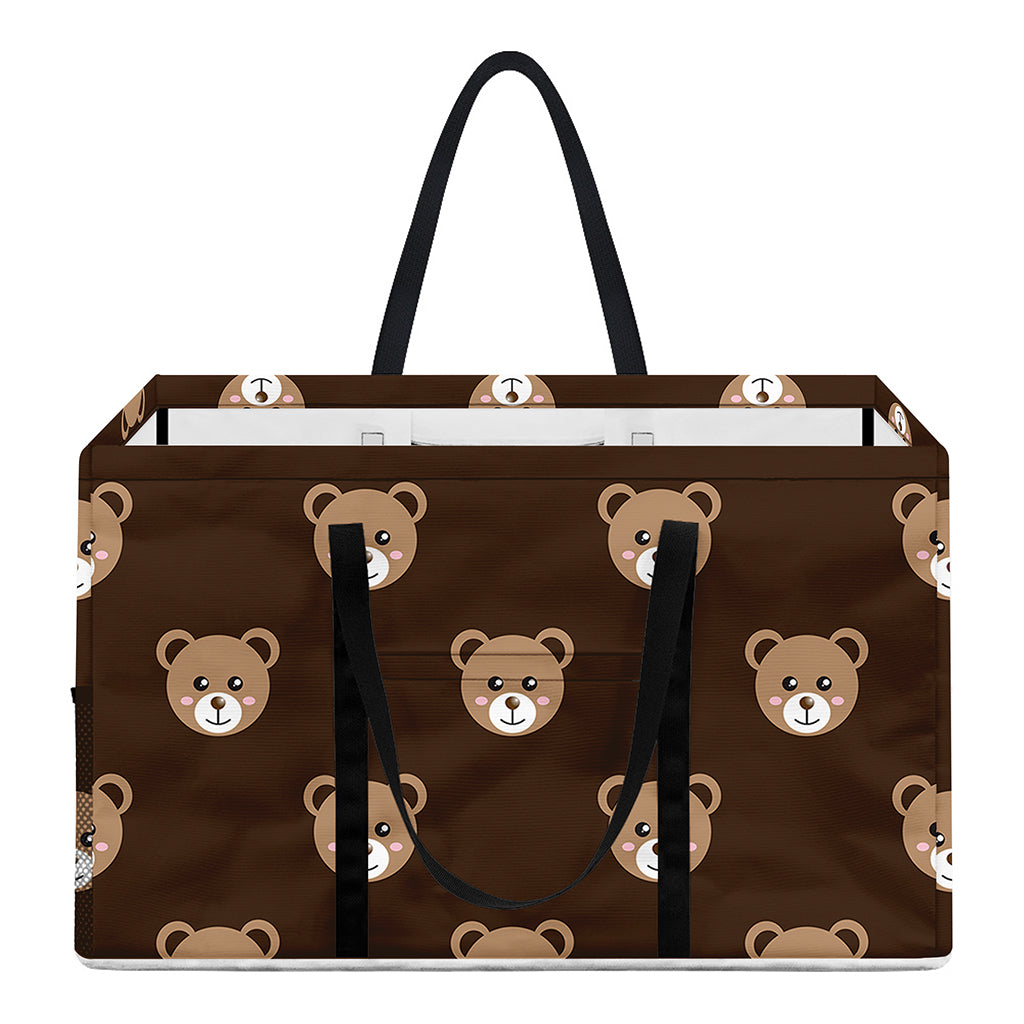 Cute Baby Grizzly Bear Pattern Print Utility Tote Bag