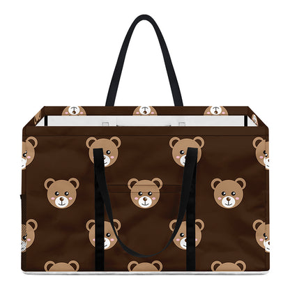 Cute Baby Grizzly Bear Pattern Print Utility Tote Bag