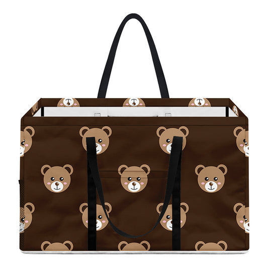 Cute Baby Grizzly Bear Pattern Print Utility Tote Bag