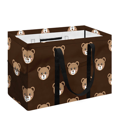 Cute Baby Grizzly Bear Pattern Print Utility Tote Bag