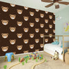 Cute Baby Grizzly Bear Pattern Print Wall Sticker