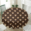 Cute Baby Grizzly Bear Pattern Print Waterproof Round Tablecloth