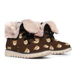 Cute Baby Grizzly Bear Pattern Print Winter Boots