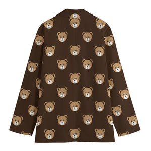 Cute Baby Grizzly Bear Pattern Print Women's Blazer