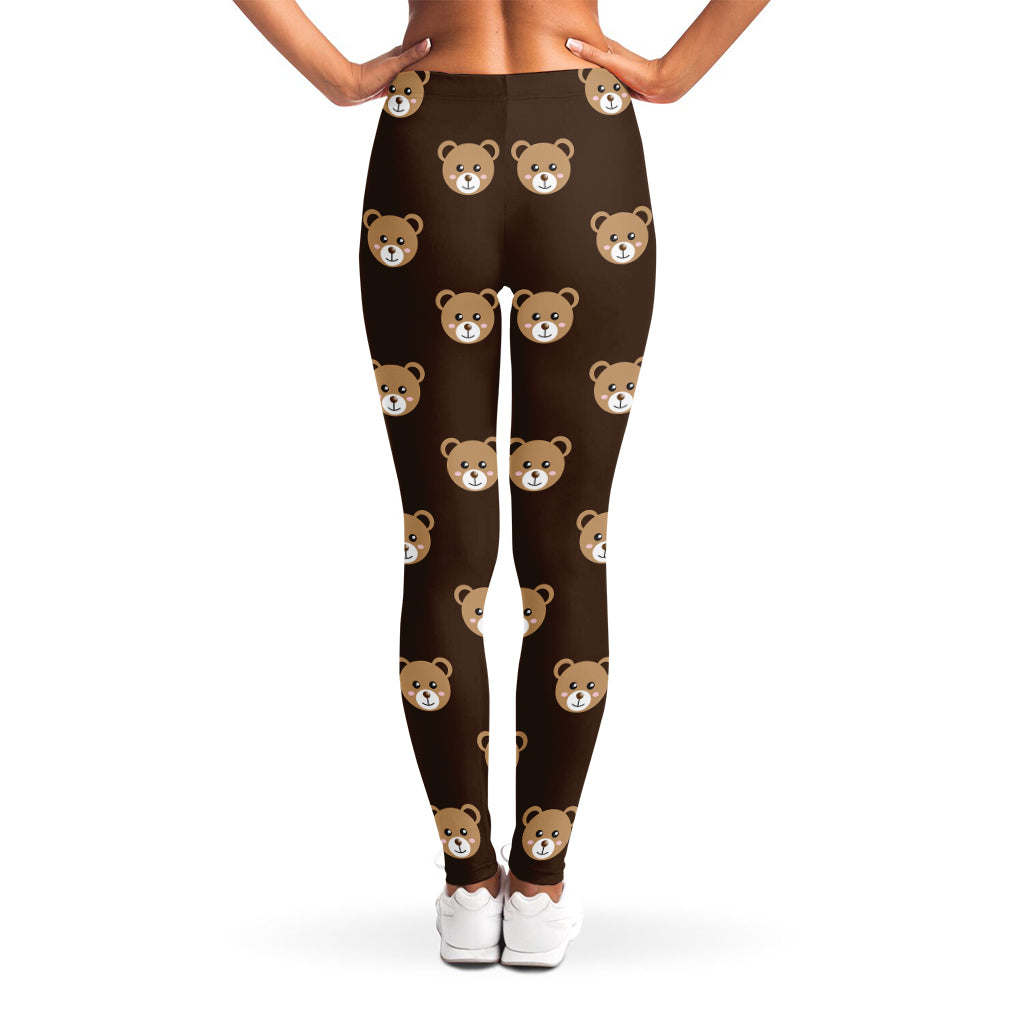 Cute Baby Grizzly Bear Pattern Print Women's Leggings
