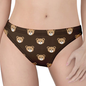 Cute Baby Grizzly Bear Pattern Print Women's Thong