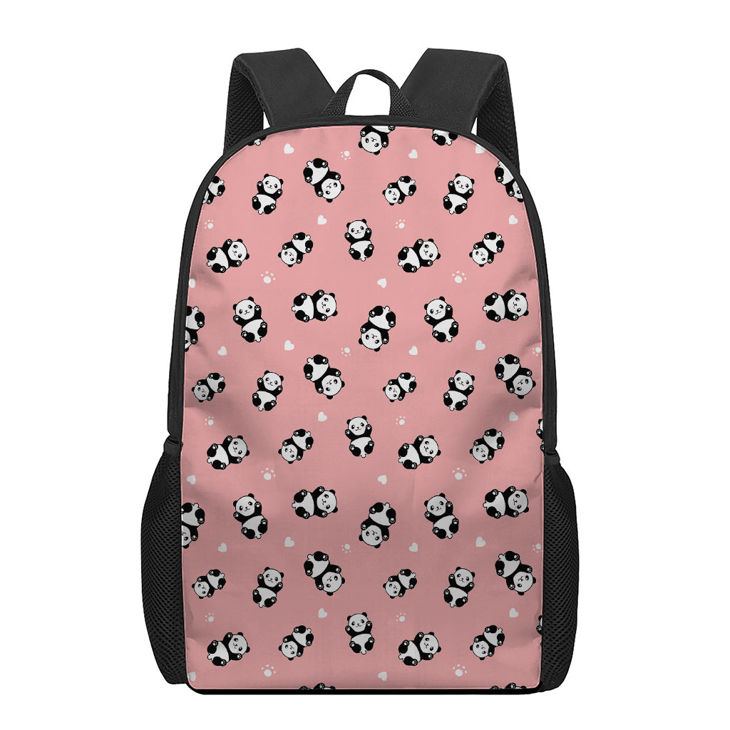 Cute Baby Panda Pattern Print 17 Inch Backpack