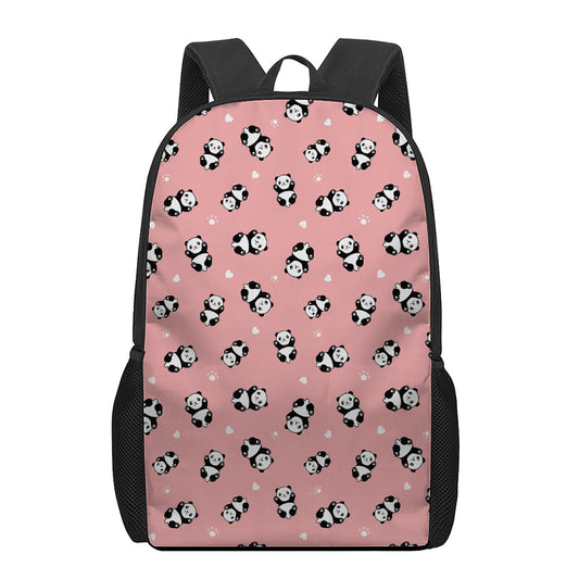 Cute Baby Panda Pattern Print 17 Inch Backpack