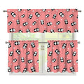 Cute Baby Panda Pattern Print 3 Piece Kitchen Curtains