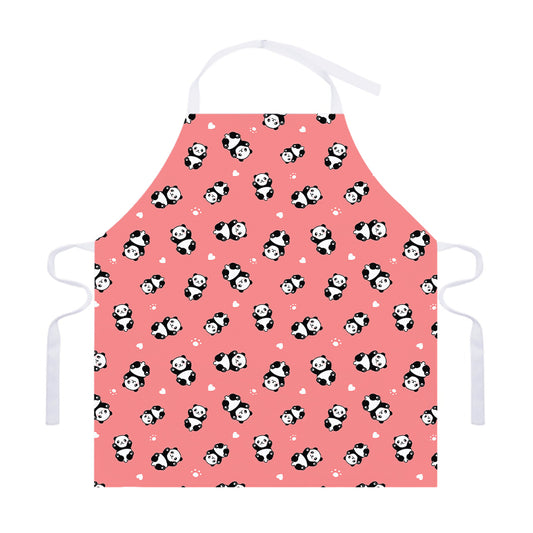 Cute Baby Panda Pattern Print Adjustable Apron