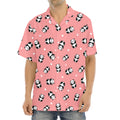 Cute Baby Panda Pattern Print Aloha Shirt