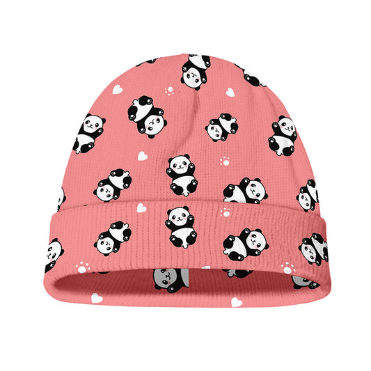 Cute Baby Panda Pattern Print Beanie