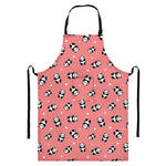 Cute Baby Panda Pattern Print Bib Apron With Pocket