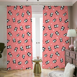 Cute Baby Panda Pattern Print Blackout Pencil Pleat Curtains