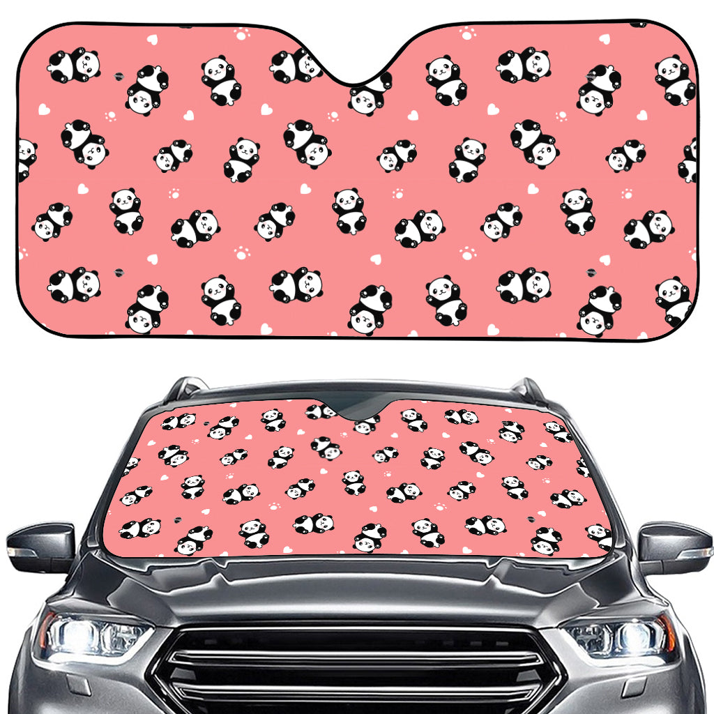 Cute Baby Panda Pattern Print Car Windshield Sun Shade