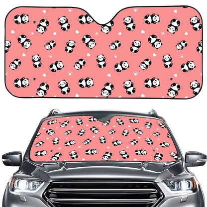 Cute Baby Panda Pattern Print Car Windshield Sun Shade