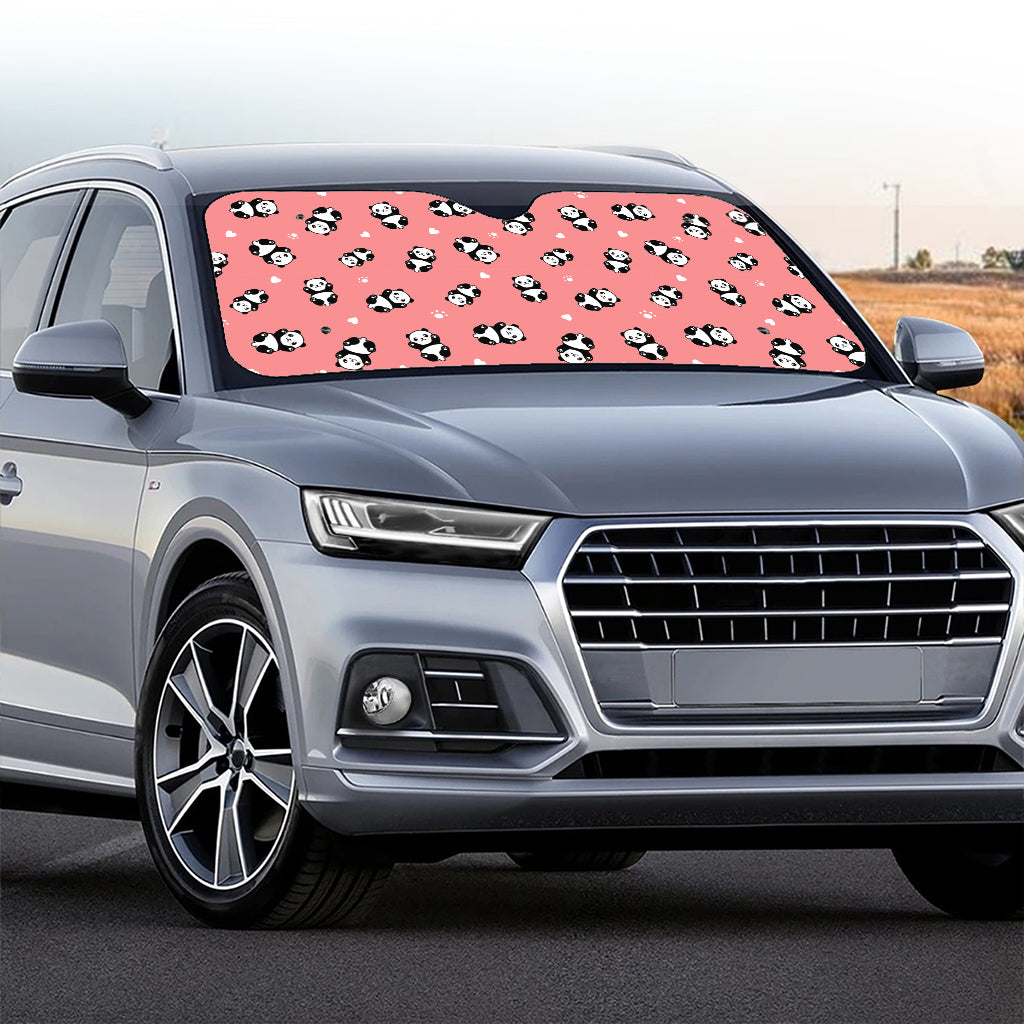 Cute Baby Panda Pattern Print Car Windshield Sun Shade