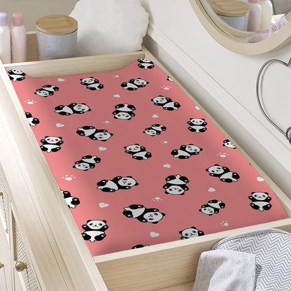 Cute Baby Panda Pattern Print Changing Pad Cover