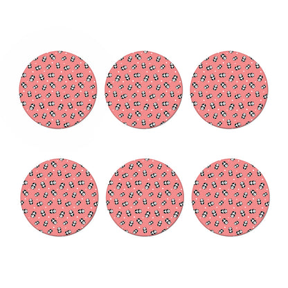 Cute Baby Panda Pattern Print Coaster Set