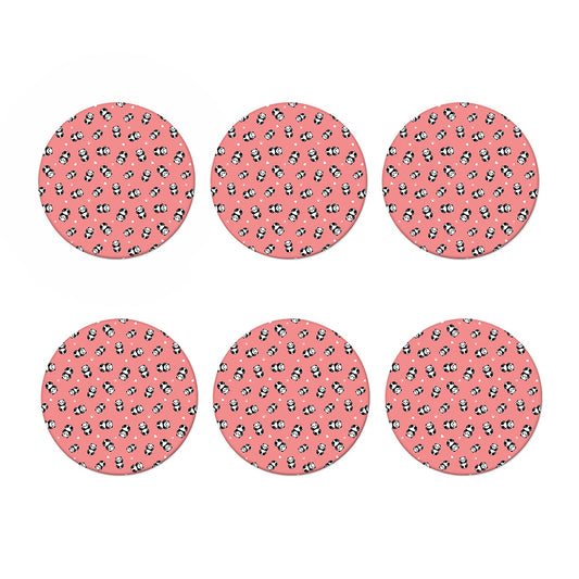 Cute Baby Panda Pattern Print Coaster Set