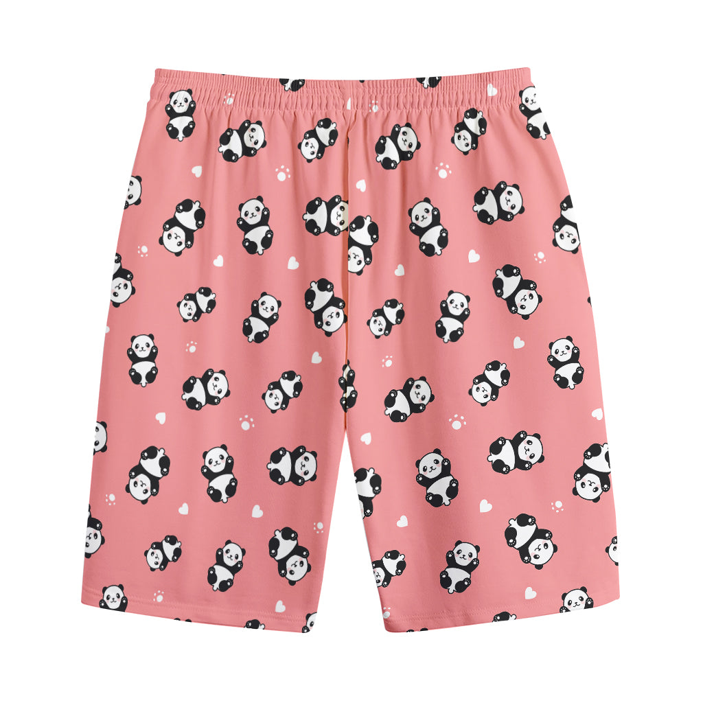 Cute Baby Panda Pattern Print Cotton Shorts