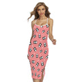 Cute Baby Panda Pattern Print Cross Back Cami Dress