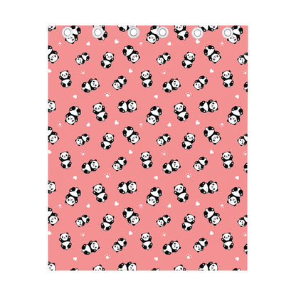 Cute Baby Panda Pattern Print Curtain