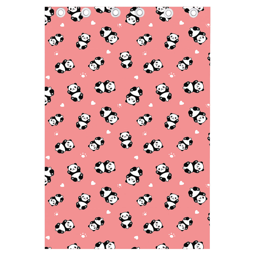 Cute Baby Panda Pattern Print Curtain