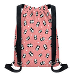 Cute Baby Panda Pattern Print Drawstring Backpack