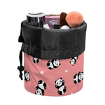 Cute Baby Panda Pattern Print Drawstring Makeup Bag