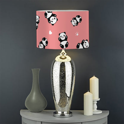 Cute Baby Panda Pattern Print Drum Lamp Shade