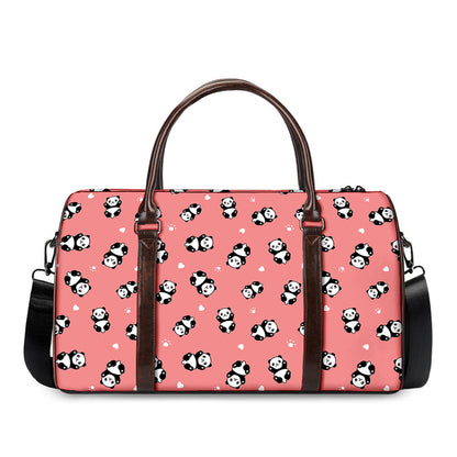 Cute Baby Panda Pattern Print Duffle Bag