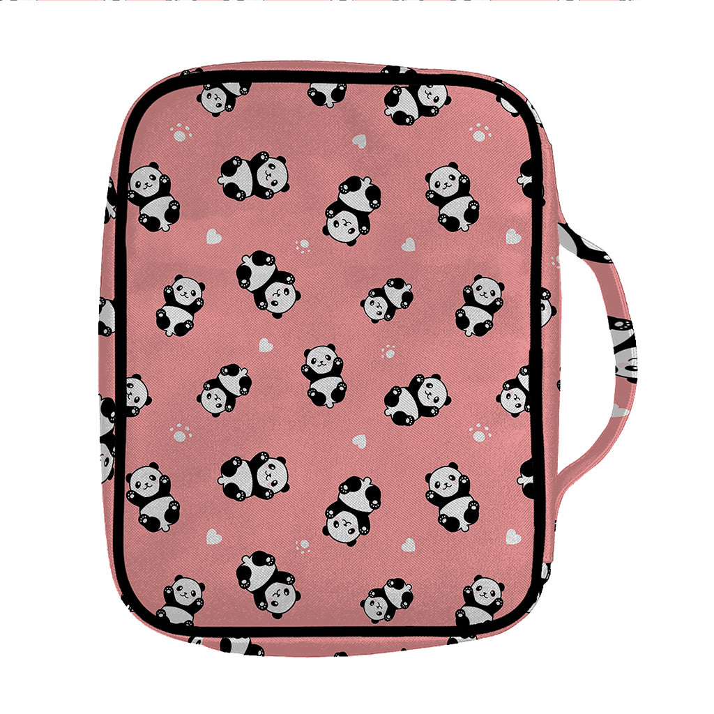 Cute Baby Panda Pattern Print Front Pocket Bible Bag