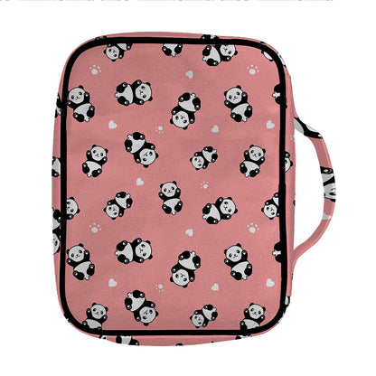 Cute Baby Panda Pattern Print Front Pocket Bible Bag