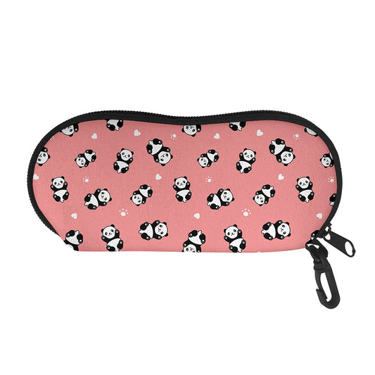 Cute Baby Panda Pattern Print Glasses Case