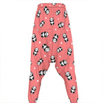 Cute Baby Panda Pattern Print Hammer Pants
