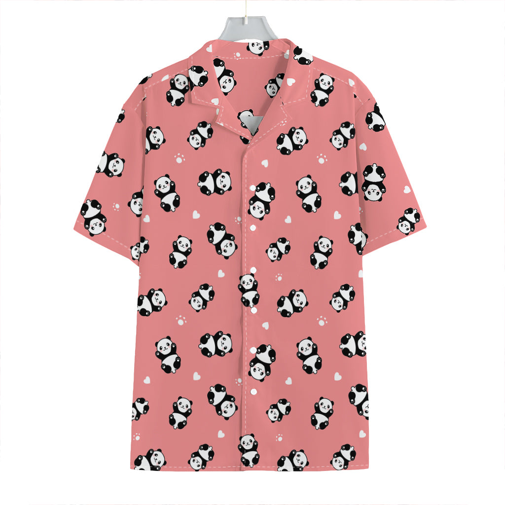 Cute Baby Panda Pattern Print Hawaiian Shirt